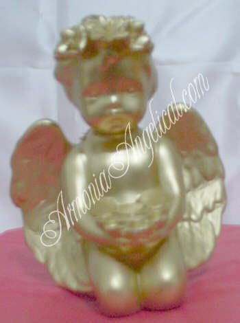 Veladora Escultura Dorada Angel de la Abundancia
