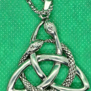 Amuleto Colgante Para Proteccion 3 infinitos entrelazados serpientes circulo eterno incluye cadena Contra Envidias Mala Vibra_B