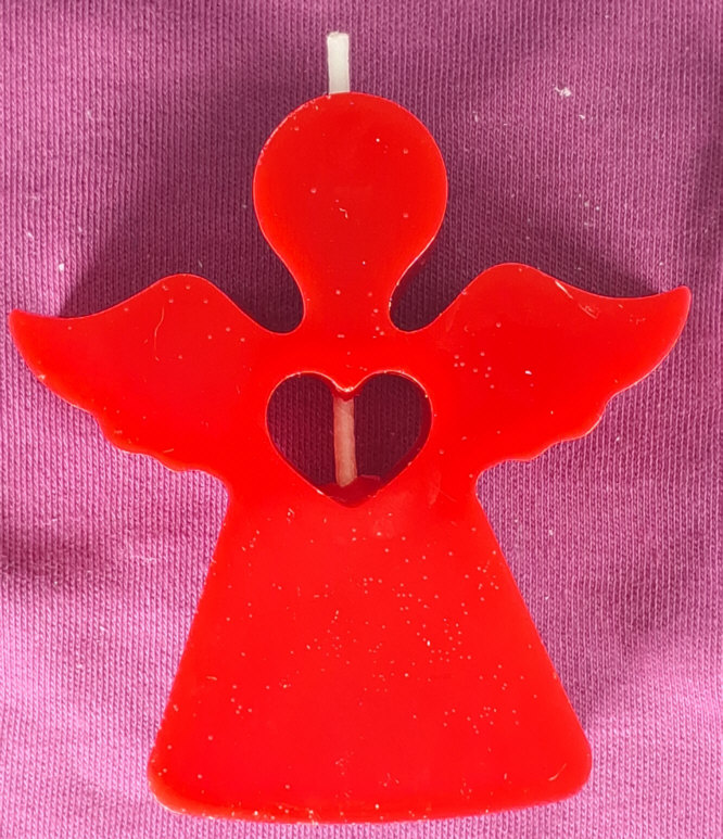 Veladora Angel Corazon de Amor Mediano Proteccion Color Rojo_A