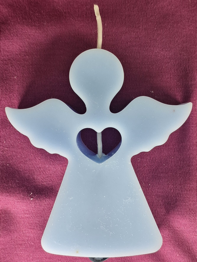 Veladora Angel Corazon de Amor Proteccion Color Azul_A